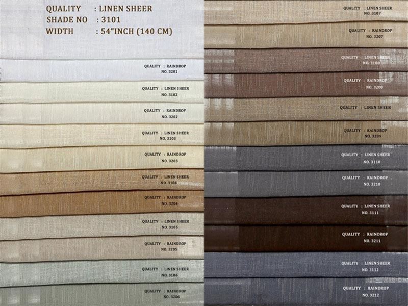 <p>Linen &amp; Raindrop Sheer</p>